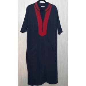 Ladies eShakti Maxi Dress Navy Red Size 2X
